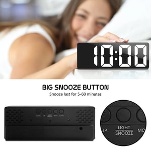 Digital Alarm Clock with Temperature Display and USB Charger Ports product image