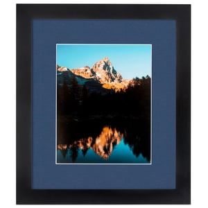 24x36 Satin Black Wood Frame with Delft Blue Mat and Plexi Glass product image