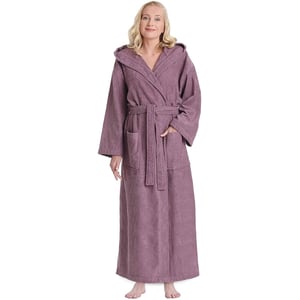 Plum Women's Terry Cloth Hooded Bathrobe with Pockets product image