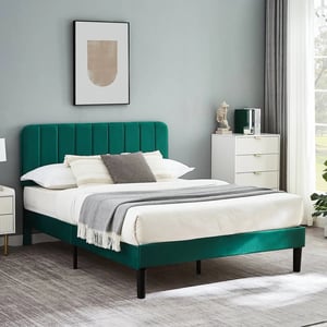 Elegant Tufted Upholstered Platform Bed Frame with Adjustable Headboard product image