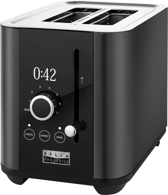 Bella - Pro Series 4-Slice Wide-Slot Toaster - Stainless Steel