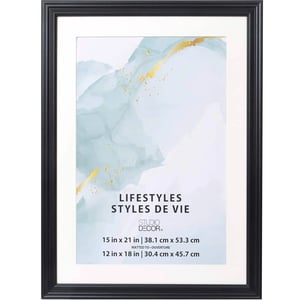 12x18 Black Wall Frame with White Mat by Studio Decor product image