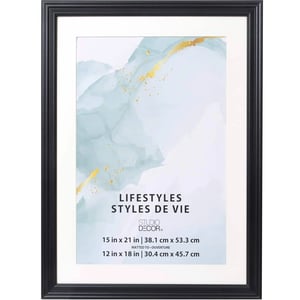 12x18 Black Wall Frame with White Mat by Studio Decor product image