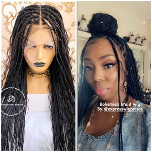 Natural-Looking Bohemian Box Braids Wig with Triangle Knotless Style product image