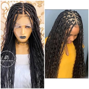 Natural-Looking Bohemian Box Braids Wig with Triangle Knotless Style product image