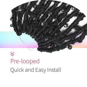 12 Inch Pre Looped Short Natural Black Distressed Butterfly Locs product image
