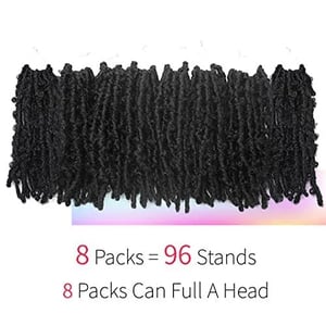 12 Inch Pre Looped Short Natural Black Distressed Butterfly Locs product image