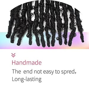 12 Inch Pre Looped Short Natural Black Distressed Butterfly Locs product image