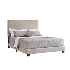 Queen-sized Upholstered Bed with Neutral Color Options and Foam-padded Headboard product image