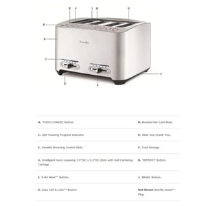Intelligent 4-Slice Touch Screen Toaster with Motorized One-Touch Technology product image
