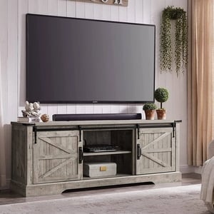 Stylish Rustic TV Stand with Sliding Barn Doors for 75" TVs product image