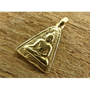 24K Gold Vermeil Buddha Pendant: Meditation Symbol in Dhyana Mudra product image