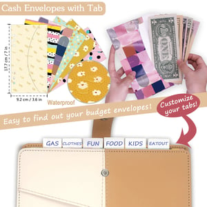 A6 Leather Budget Binder with Zipper Cash Envelopes for Home and Office Expense Tracking product image