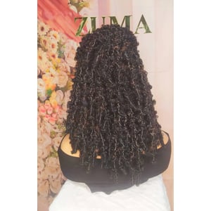 12-inch Butterfly Locs Wig with Customizable Colors and Full Lace Option product image