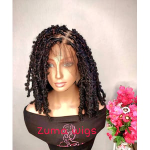 12-inch Butterfly Locs Wig with Customizable Colors and Full Lace Option product image
