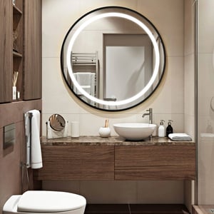 Customizable LED Lighted Bathroom Mirror with Frame product image