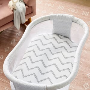 Cloud Island Jersey Bassinet Sheets Set with Gray Chevron and Solid Gray Designs product image