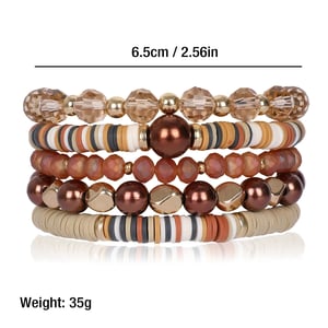 Colorful Bohemian Stack Clay Bead Bracelet Set product image