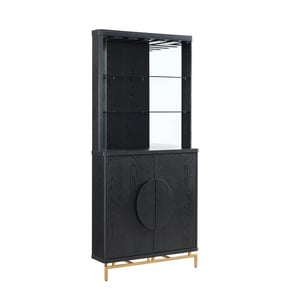 Stylish Corner Bar Cabinet with Wine Rack and Glass Holder product image