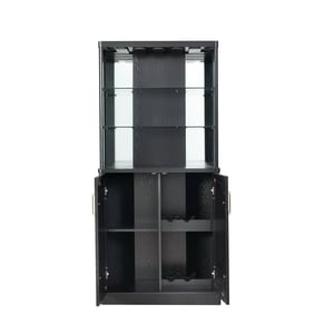 Elegant Corner Bar Cabinet with Mirrored Panels product image