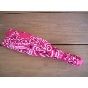 Vibrant Hot Pink Paisley Print Bandana Headband for Women and Teens product image