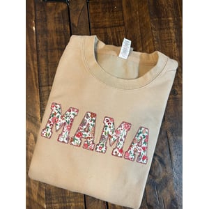 Embroidered Floral Mama Sweatshirt for Mothers Day Gift product image