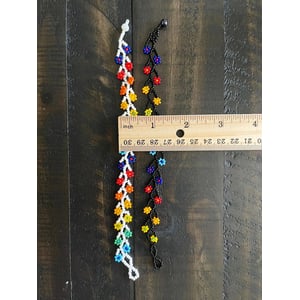 Handmade Mexican Beaded Flower Bracelets, Adjustable Boho & Hippie Style product image