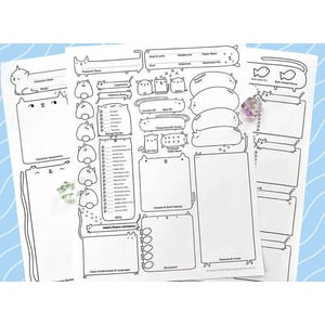 Cat-Themed D&D 5e Character Sheets product image
