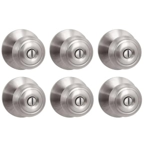 Satin Nickel Contractor Pack Door Knobs (6-Piece) for Interior Privacy product image