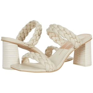 Stylish Braided Block Heel Sandals in Ivory product image