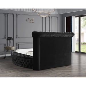 Circle Velvet Button Tufted Twin Bed with Storage and Nailhead Trim product image