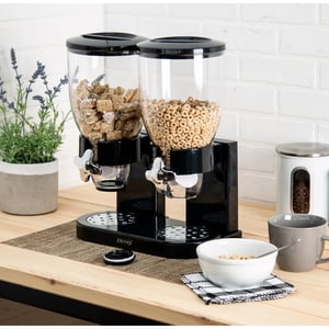 Double Cereal Dispenser with Fluffy Flakes, Removable Bottom Tray and Easy-Twist Knob product image