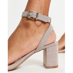 Stylish Rose Gold Strappy Heels with Mid Block Heel by Dune product image