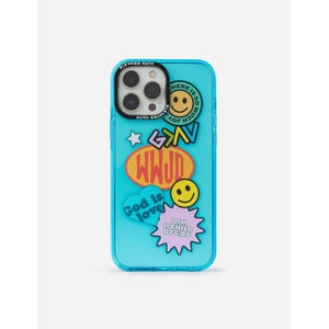 Stylish Blue Sticker Collage Phone Case product image