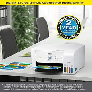 Epson EcoTank ET-2720: Wireless All-in-One Supertank Printer for Cartridge-Free Home Printing product image