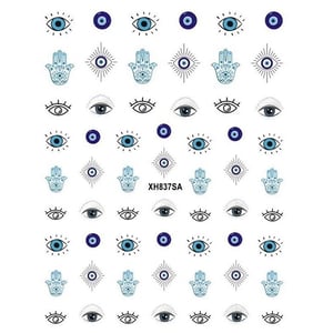 Evil Eye Nail Art Decals with Hamsa Hand Symbols product image