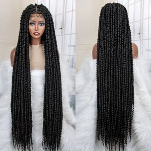 Braided Wig Full Lace Olive Green Corn Row Braids With Free