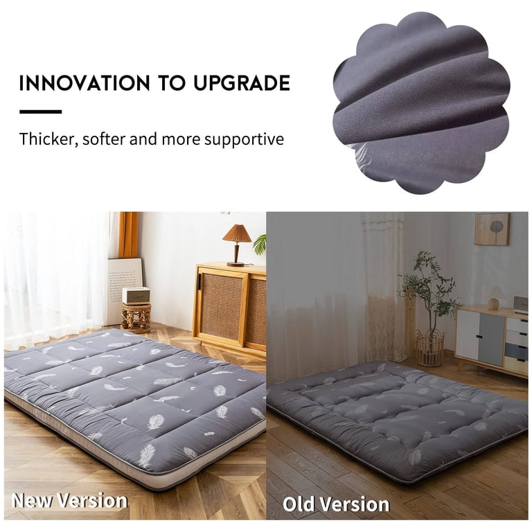 Slsy Japanese Floor Mattress Futon Mattress Thicken Sleeping Pad Foldable Roll Up Mattress Kids Floor Lounger Bed Couches Sofas