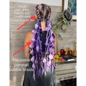 Synthetic Bubble Braid Pony Tie Extensions for Festivals and Costumes product image
