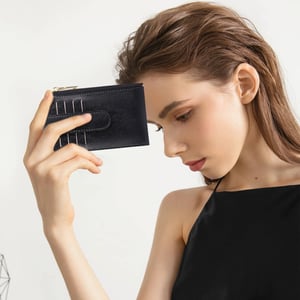Leather AirTag Wallet for Women with RFID Blocking Technology product image