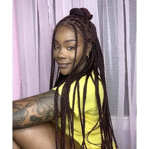 Braided Wigs for African American Women Full Double Lace Front Square  Knotless Box Braid Wig with Baby Hair Japan-made Lightweight Synthetic  Black