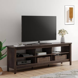 Espresso TV Stand for 75 inch TV with 6 Cubby Storage product image