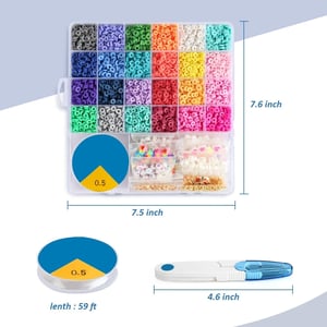 6mm Clay Beads Kit with 24 Colors for DIY Jewelry Making product image