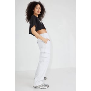 Relaxed Fit Fleece Cargo Sweatpants for Women in Spring Grey Mix product image