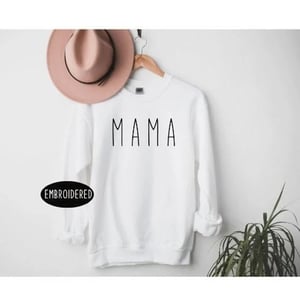Embroidered Mama Crewneck Sweatshirt: Comfy and Stylish Gift for Her product image