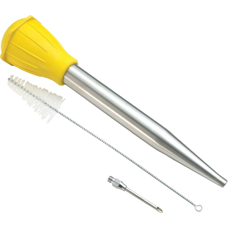 Stainless Steel Turkey Baster w/ Injector Needle & Cleaning Brush (11)