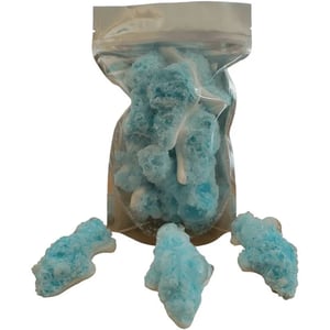 Freeze Dried Blue Gummy Sharks: A Crunchy Textured Treat product image