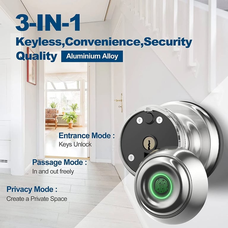 Smart Fingerprint Door Lock for Bedroom Security product image