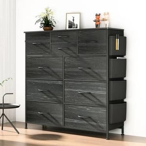 Large Storage 10 Drawer Dresser with Side Pockets and Hooks product image