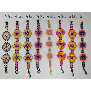 Vibrant Handmade Mexican Huichol Flower Bracelet product image